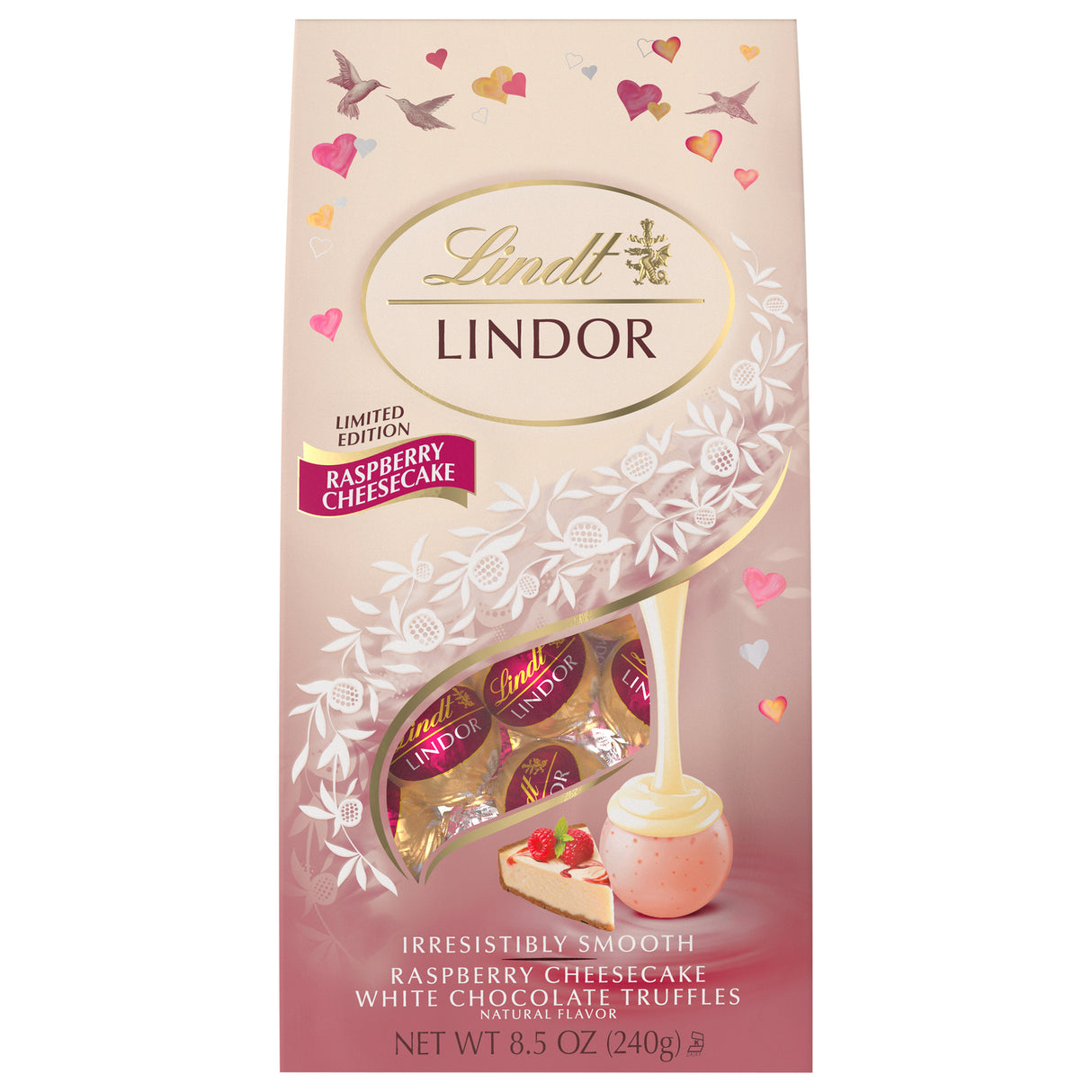 Lindt White Chocolate Raspberry Cheesecake Truffles - Pack of 12 (8.5 Oz Bags)