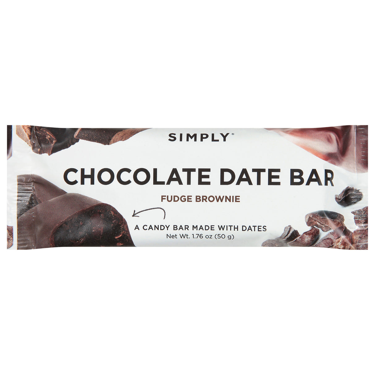 Simply Gum Date Bar Triple Cacao Chocolate, 12 Pack | Healthy Chewing Gum