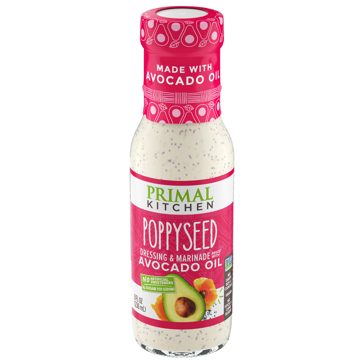 Primal Kitchen Poppy Seed Dressing & Marinade - Avocado Oil Based (Pack of 6 - 8 fl oz)