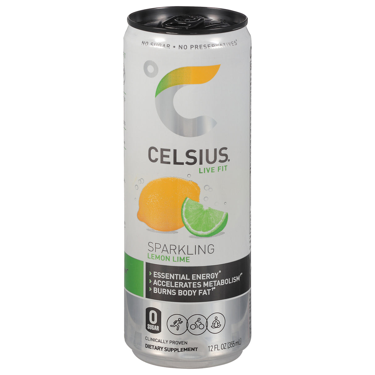 Celsius Energy Drink Sparkling Lemon Lime Fitness Drink, 12 - 12 Fl Oz