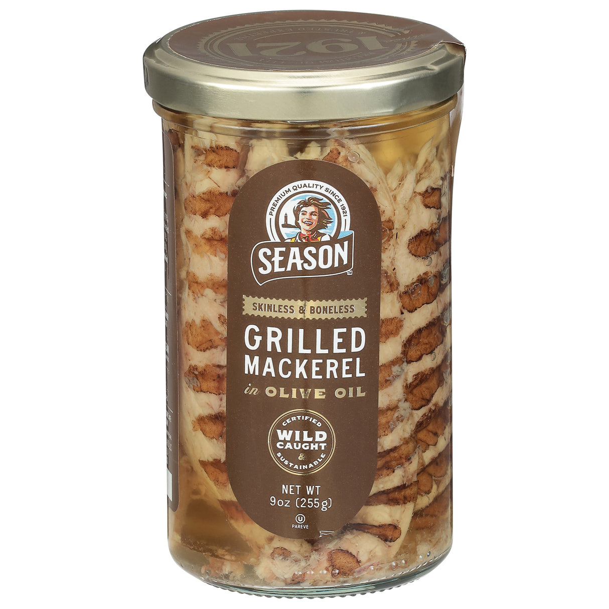 Season Brand Grilled Mackerel Fillets Olive Oil, 12 - Boneless, 9.17 oz