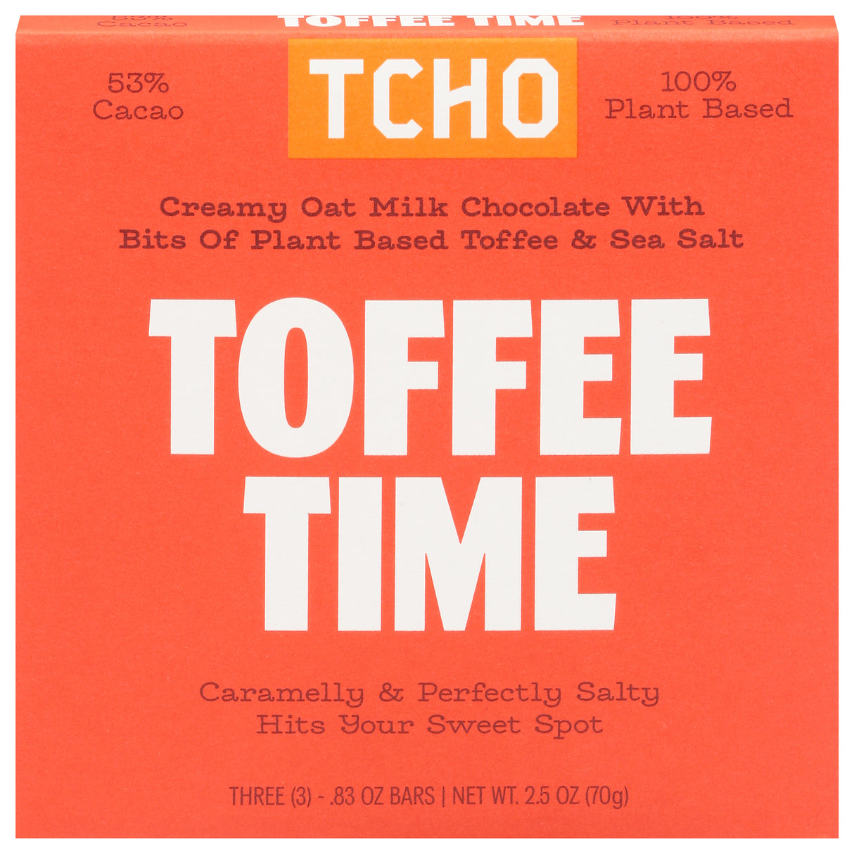 TCHO Toffee Time Organic Milk Chocolate Bar (Pack of 10) - 2.5 oz Each