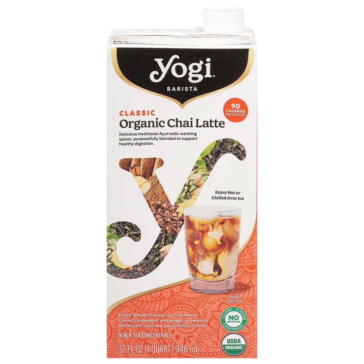 Yogi Tea Chai Latte Concentrate Organic 32oz 6-Pack | Delicious & Authentic