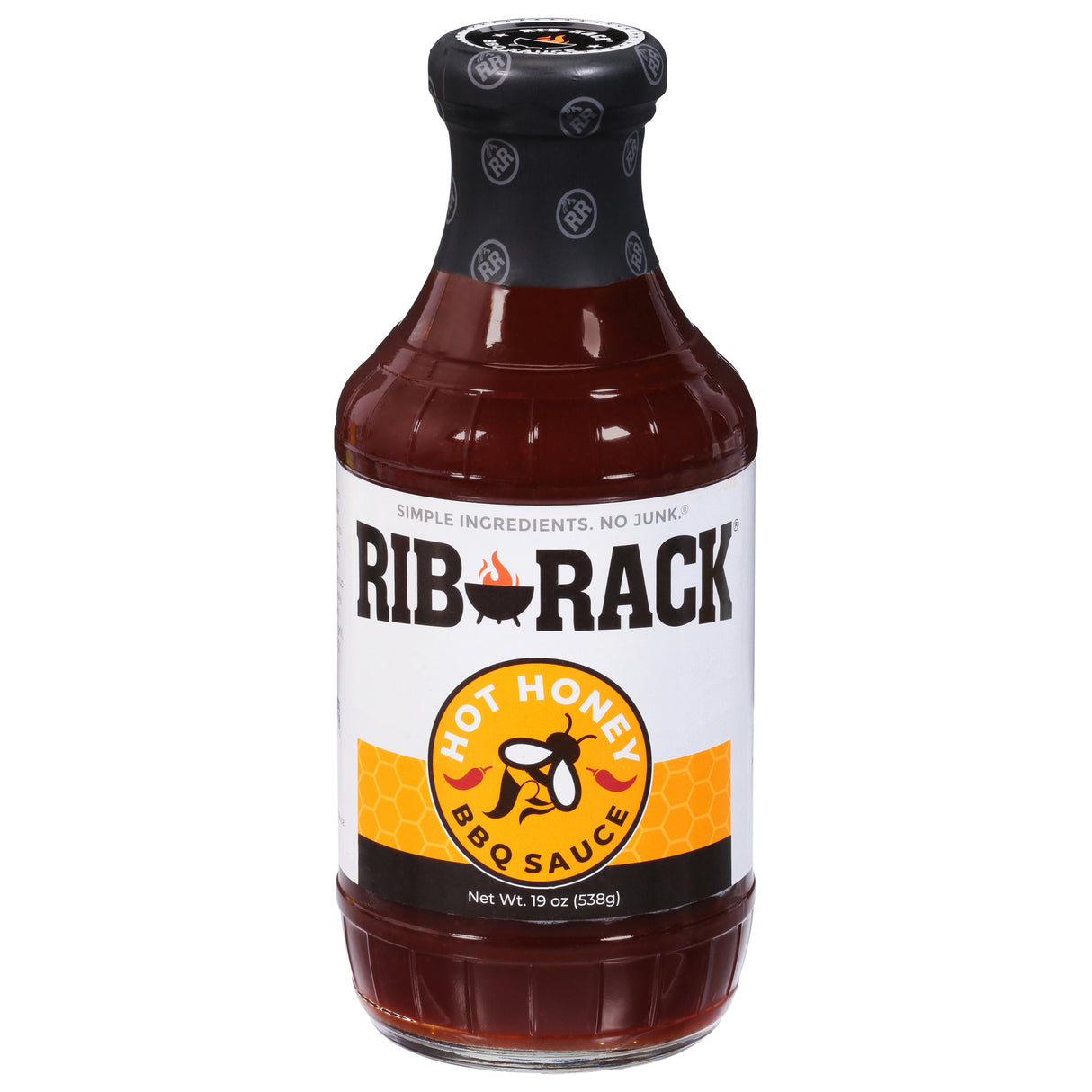 Rib Rack Hot Honey BBQ Sauce (Pack of 6) - 19 oz