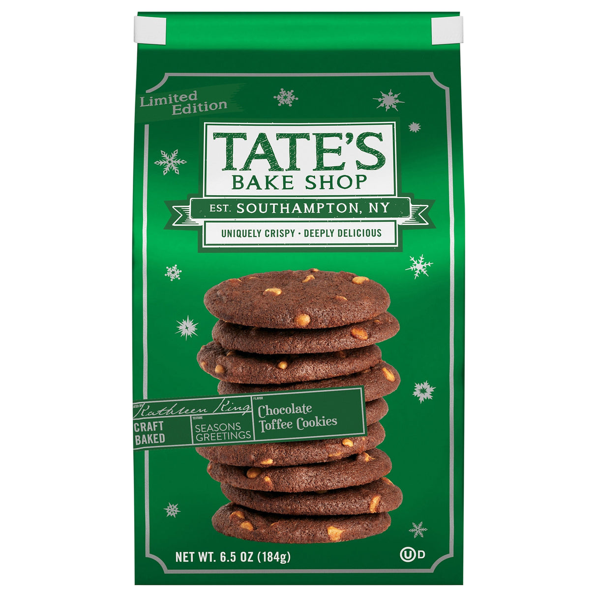 Tate's Bake Shop Chocolate Toffee Cookies - 12 x 6.5 Oz Packs