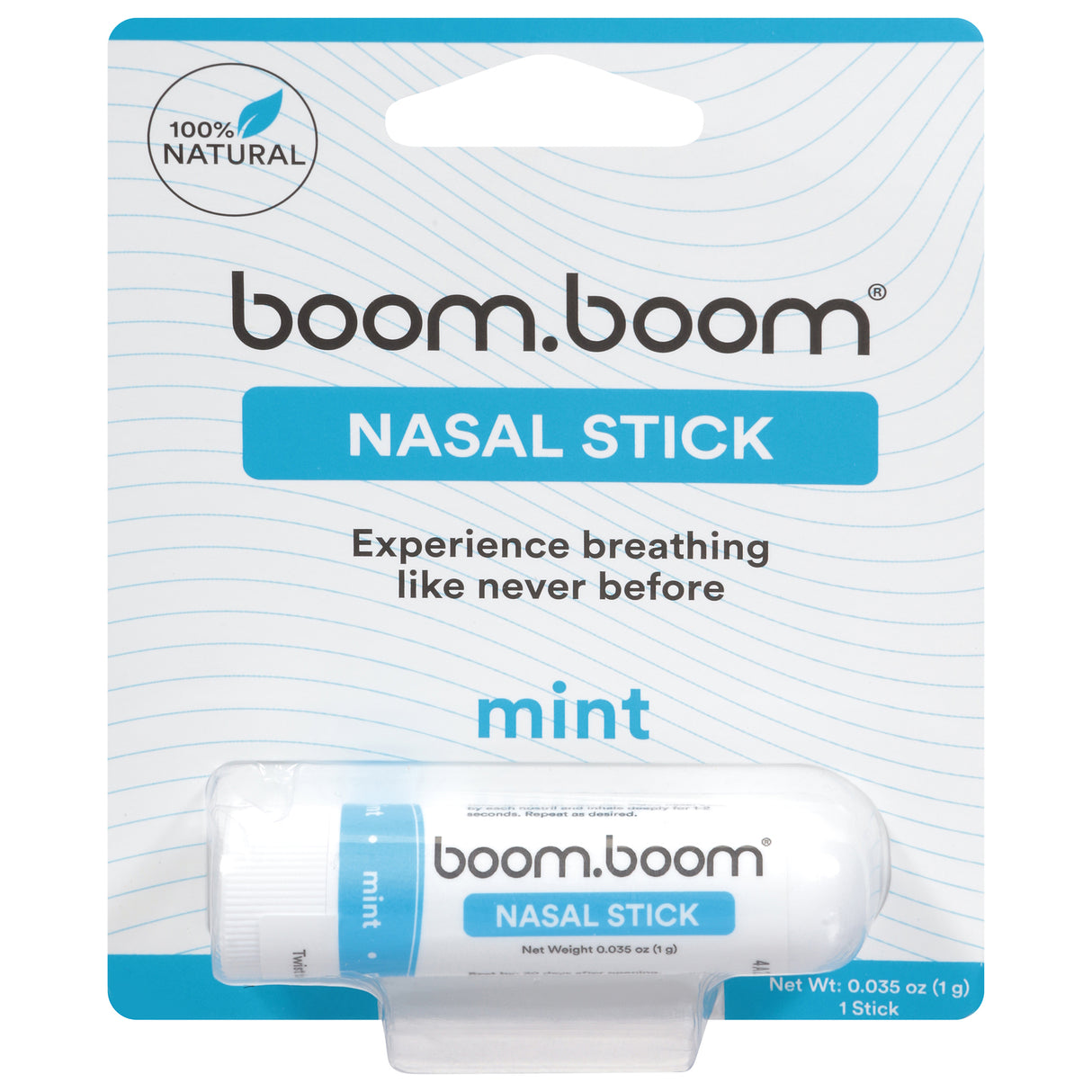 BoomBoom Mint Nasal Inhaler 6-Pack | Aromatherapy Relief & Refreshing Scent