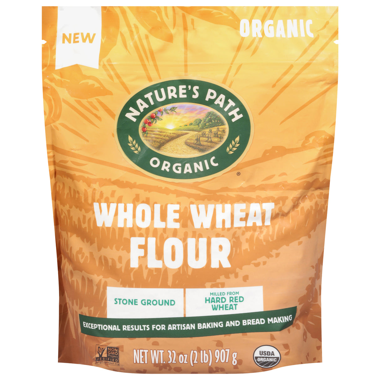 Nature's Path Organic Whole Wheat Flour 4-Pack - 32oz Bulk | Baking Flour