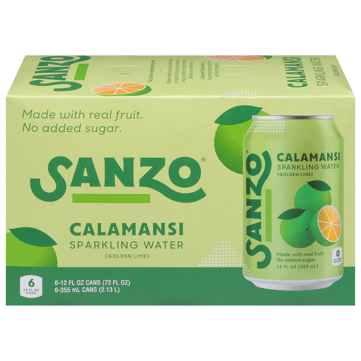 Sanzo Calamansi Sparkling Water (4 Packs of 6 ) - Low Sugar Asian-Inspired Flavor