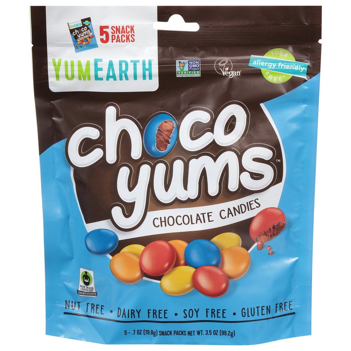 YumEarth Organic Chocolate Candies, Gluten-Free, 12-Pack -Hard Shell Treats