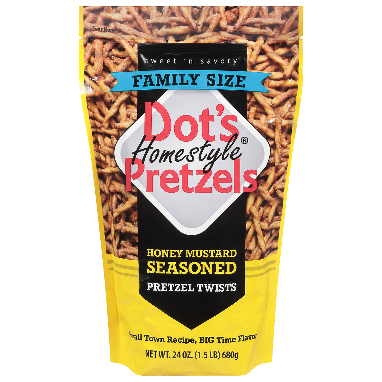 Dot's Pretzels Mustard Honey - 24 oz - 10 Count Case - Sweet & Savory Snack