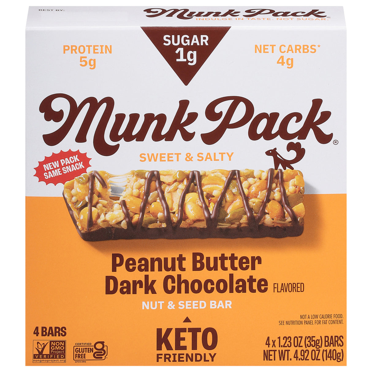 Munk Pack Keto Bar: Peanut Butter Dark Chocolate Bars | Low Carb Snacks
