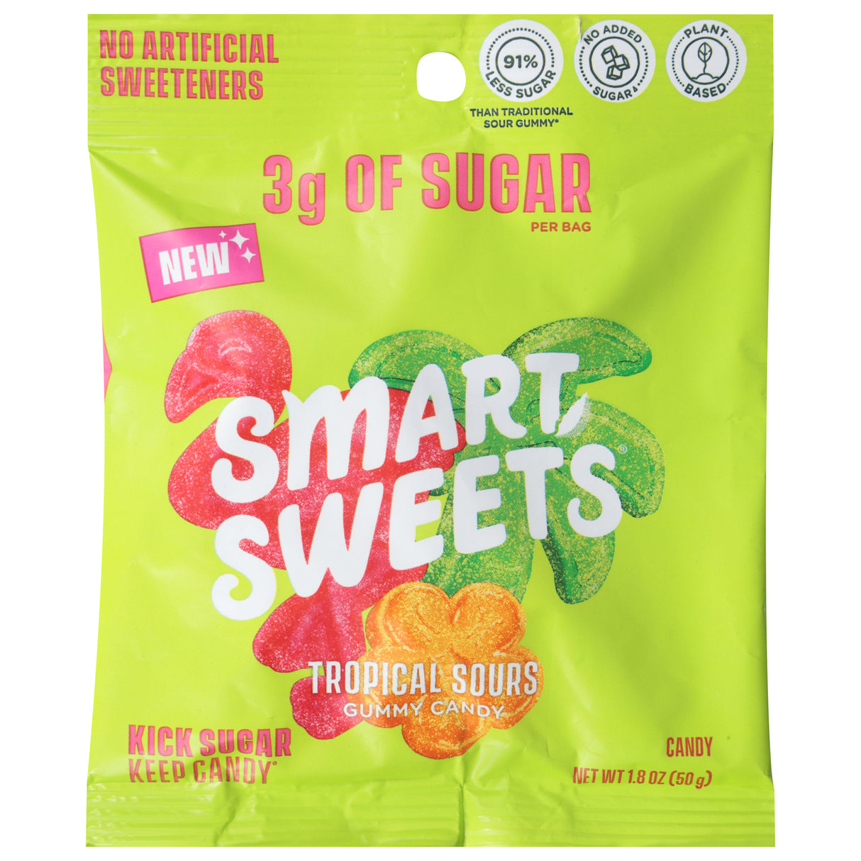 Smartsweets Tropical Sours Gummies: Low Sugar Candy - Healthy Candy (14ct)