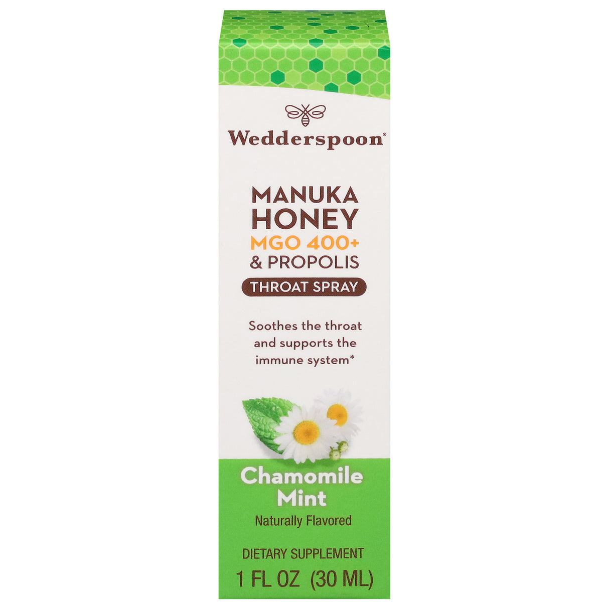 Wedderspoon Manuka Honey Throat Spray - Chamomile Mint - 1 fl oz