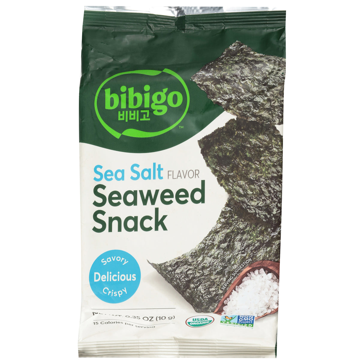 Bibigo Seaweed Snack, Sea Salt, 12 Pack, 0.35 oz Each