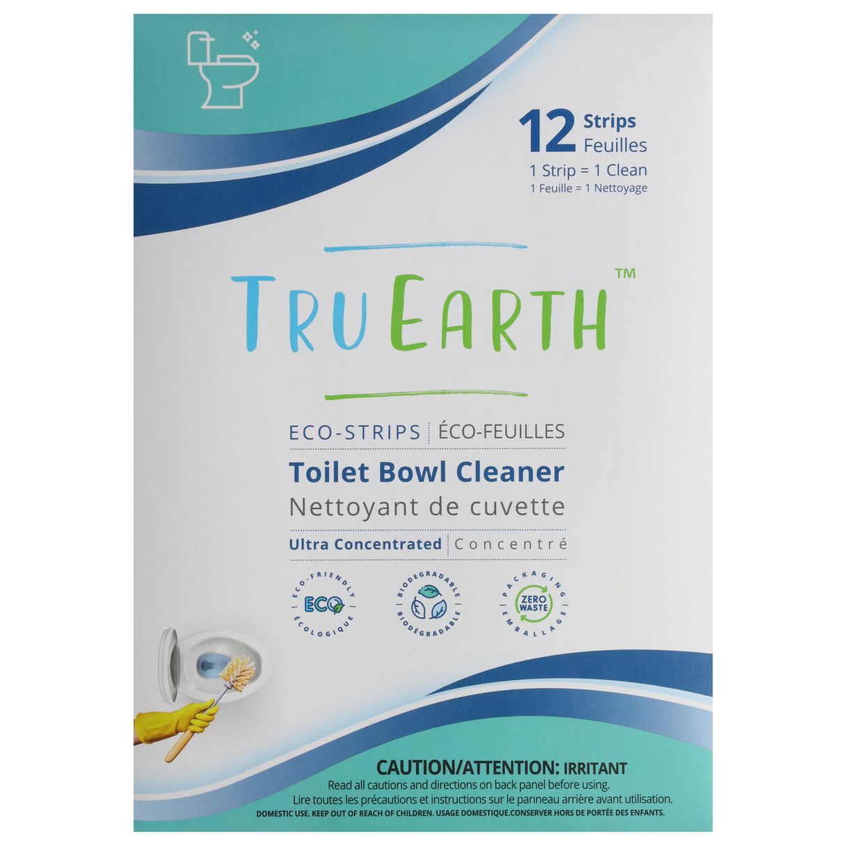 Tru Earth Toilet Bowl Cleaner Strips - 12 Count | Eco-Friendly Cleaning