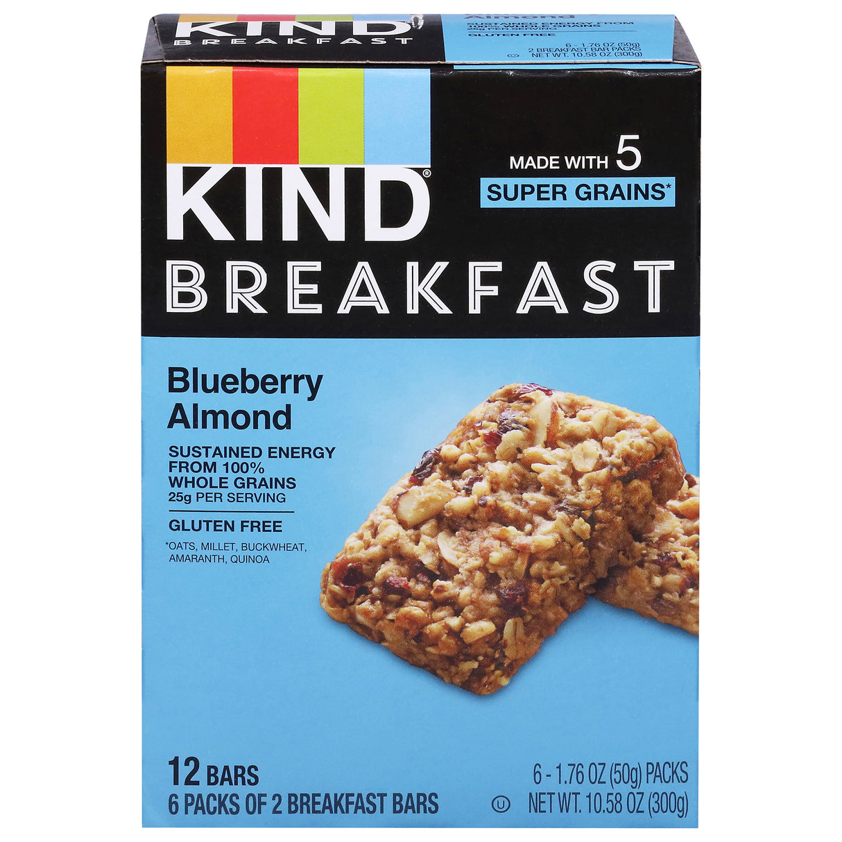 Kind Blueberry Almond Breakfast Bars, 5 Count: Healthy Grab & Go Snack