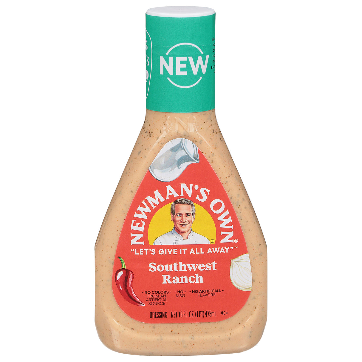 Newman's Own Southwest Ranch Dressing - 6 Bottles - Creamy Flavor, Zesty Taste