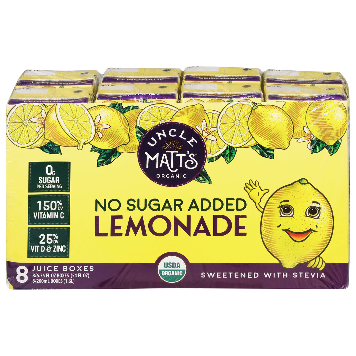 Uncle Matt's Organic Lemonade Juice Boxes: USDA Organic - 4 Boxes, 6.75 ...