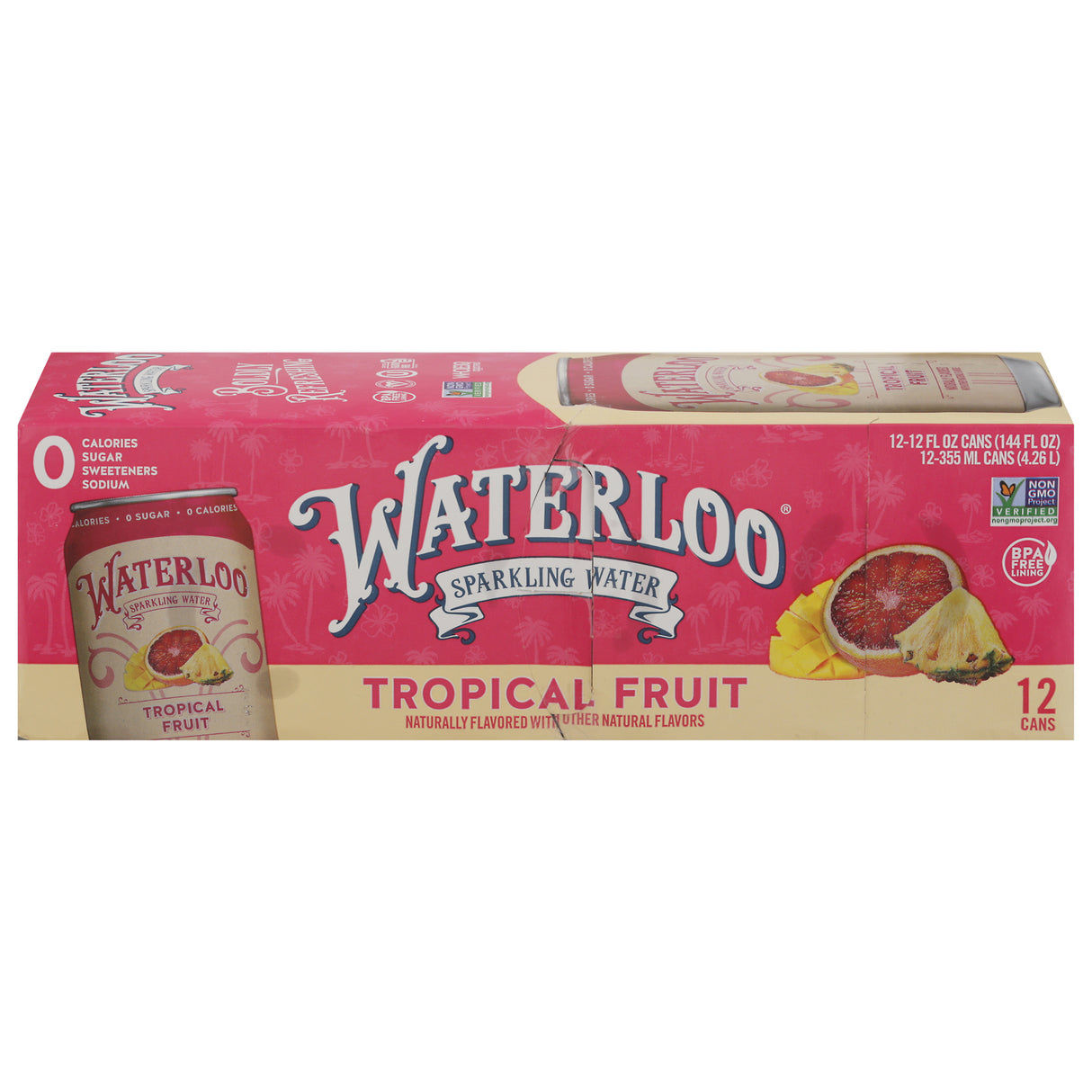 Waterloo Sparkling Water Tropical Fruit, (Pack of 2 - 12 fl oz )