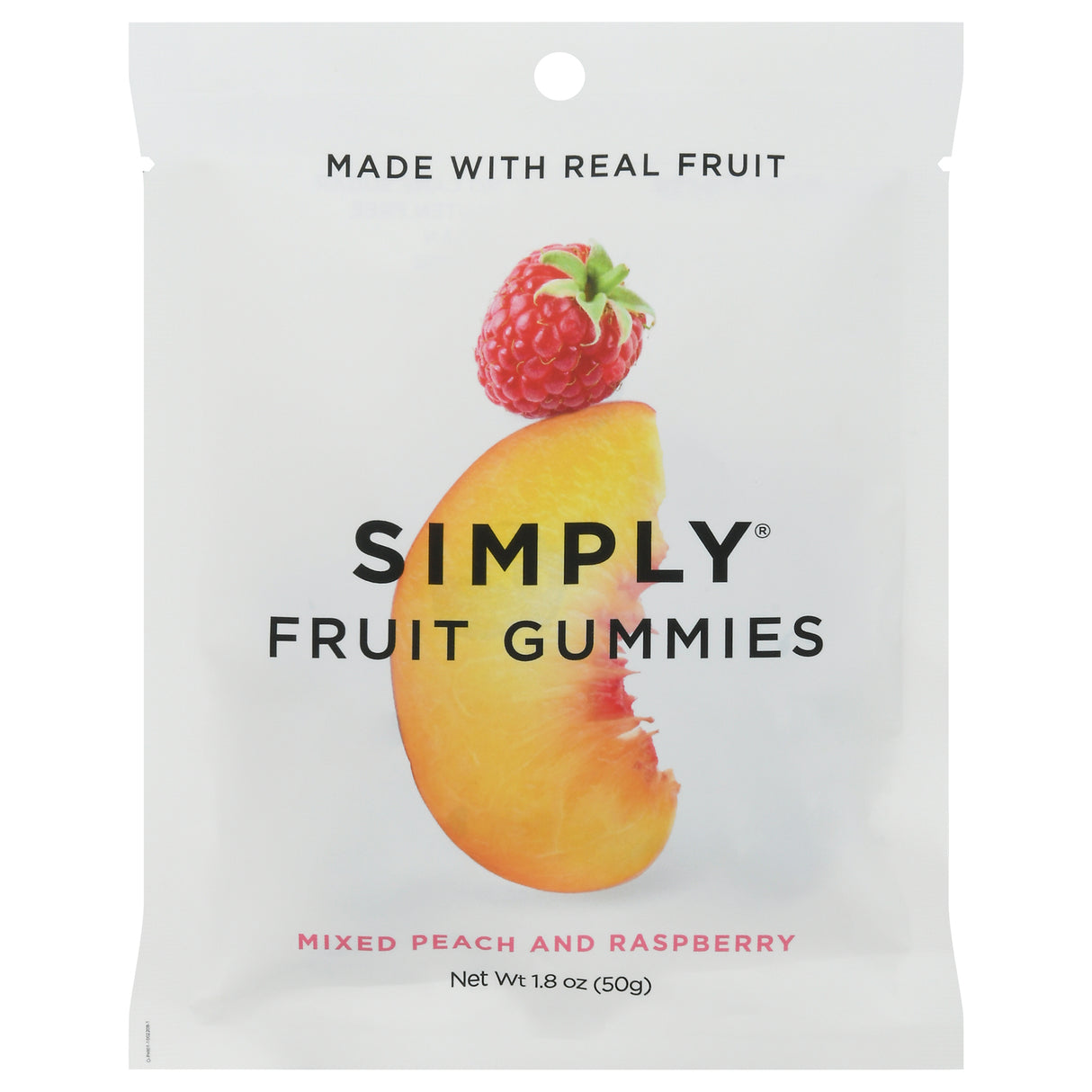 Simply Gum Fruit Bites Peach Raspberry (Pack of 8) - 1.8 oz Each - Natural Chewy Candy
