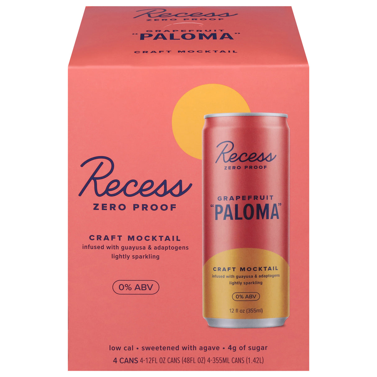Recess Mcktail Grapefruit Paloma (Pack of 6) - 4/12 fl oz Non-Alcoholic Cocktail