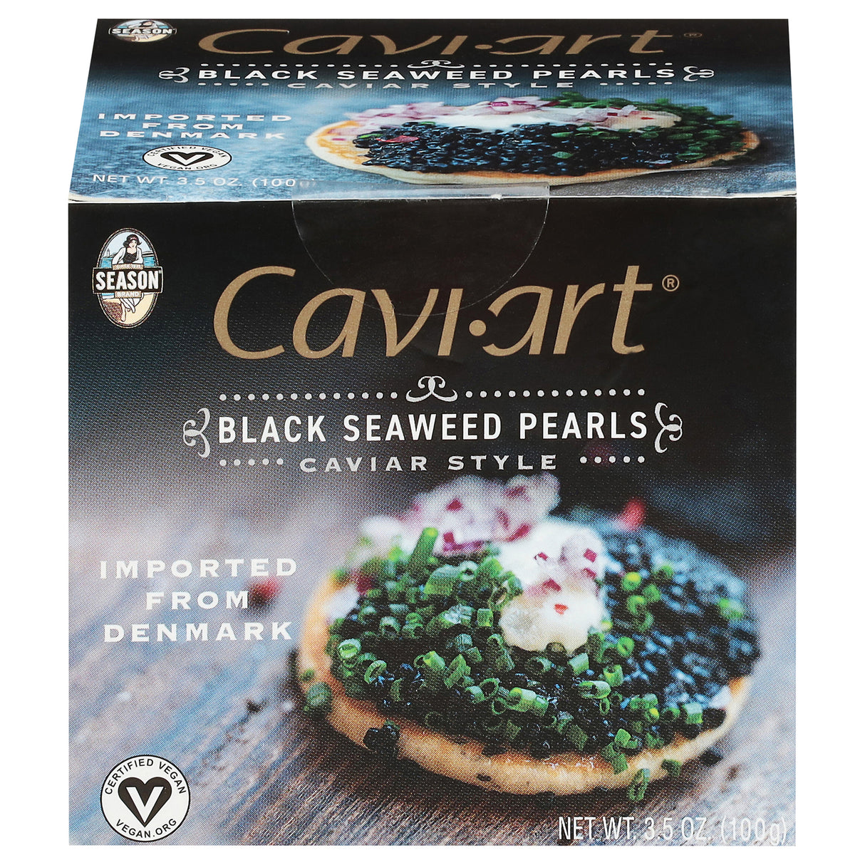Season Brand Caviart Black Seaweed Pearls: Vegan Caviar Alternative - 12 x 3.5oz