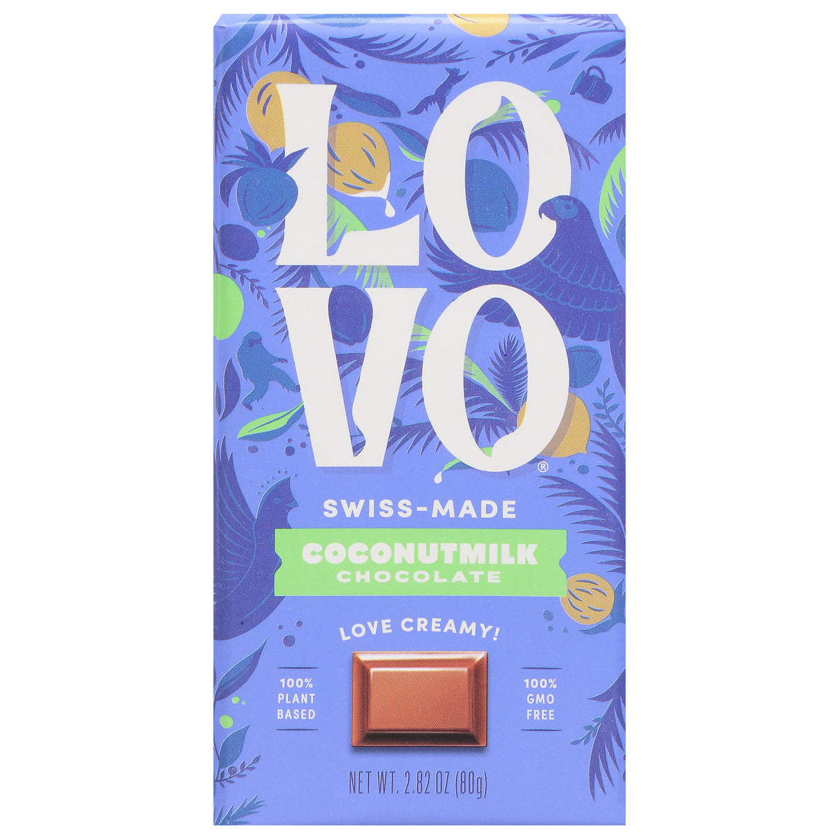 Lovo Vegan Chocolate Coconut Bars: Plant-Based Milk Chocolate - 12 Pack