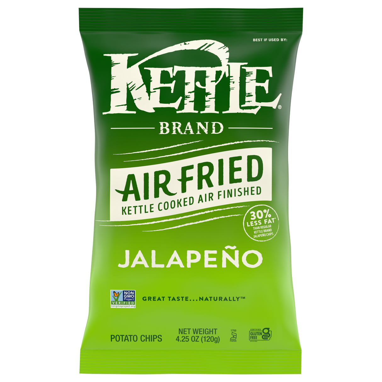 Kettle Brand Air Fried Jalapeño Chips, 15 Bags | Crispy Potato Chips