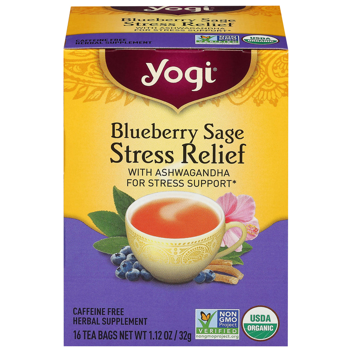 Yogi Tea Organic Blueberry Sage, 6 of 16 Tea Bags