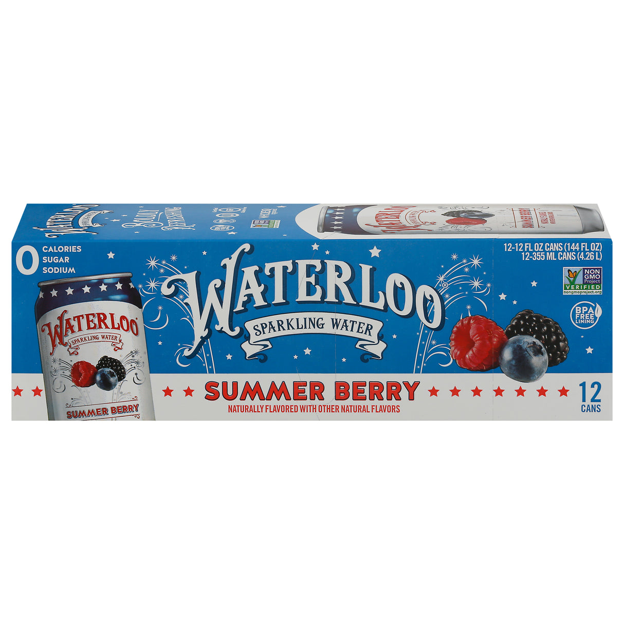 Waterloo Summer Berry Sparkling Water 24 - Hydrate with Natural Flavors
