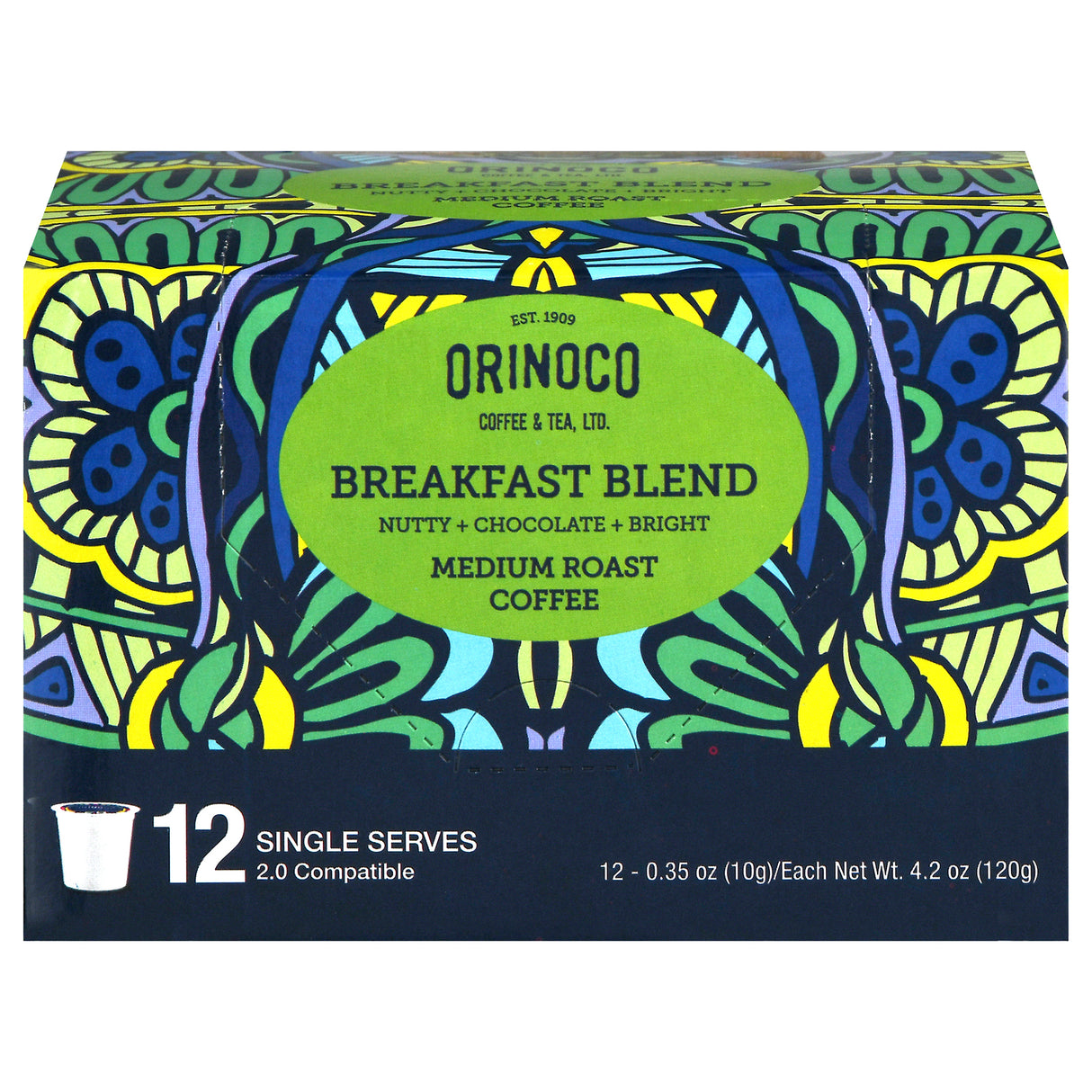 Orinoco Coffee Breakfast Blend Pods: 6 Boxes of 12 | Single Serve Coffee