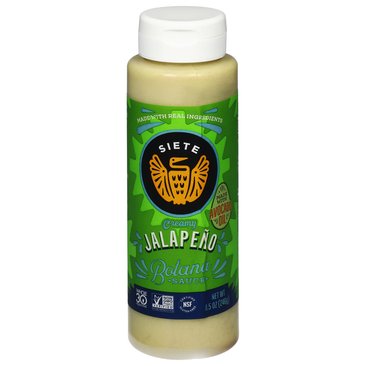 Siete Jalapeño Sauce 8-Pack: Spicy, Vegan & Gluten-Free - 8.5oz Bottles
