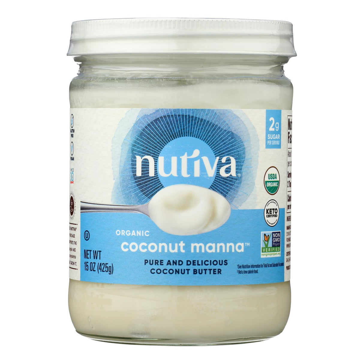 Nutiva Organic Coconut Manna Puree 15oz (6-Pack) | Creamy Coconut Spread