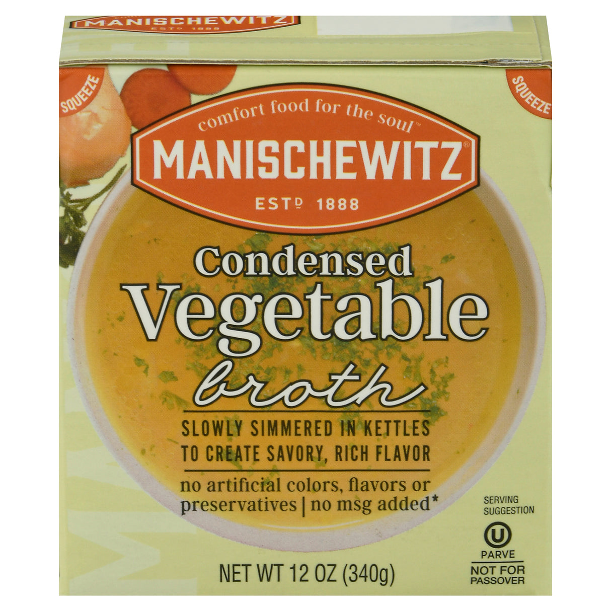 Manischewitz Vegetable Broth, 12 (Pack of 12), Kosher Soup Broth