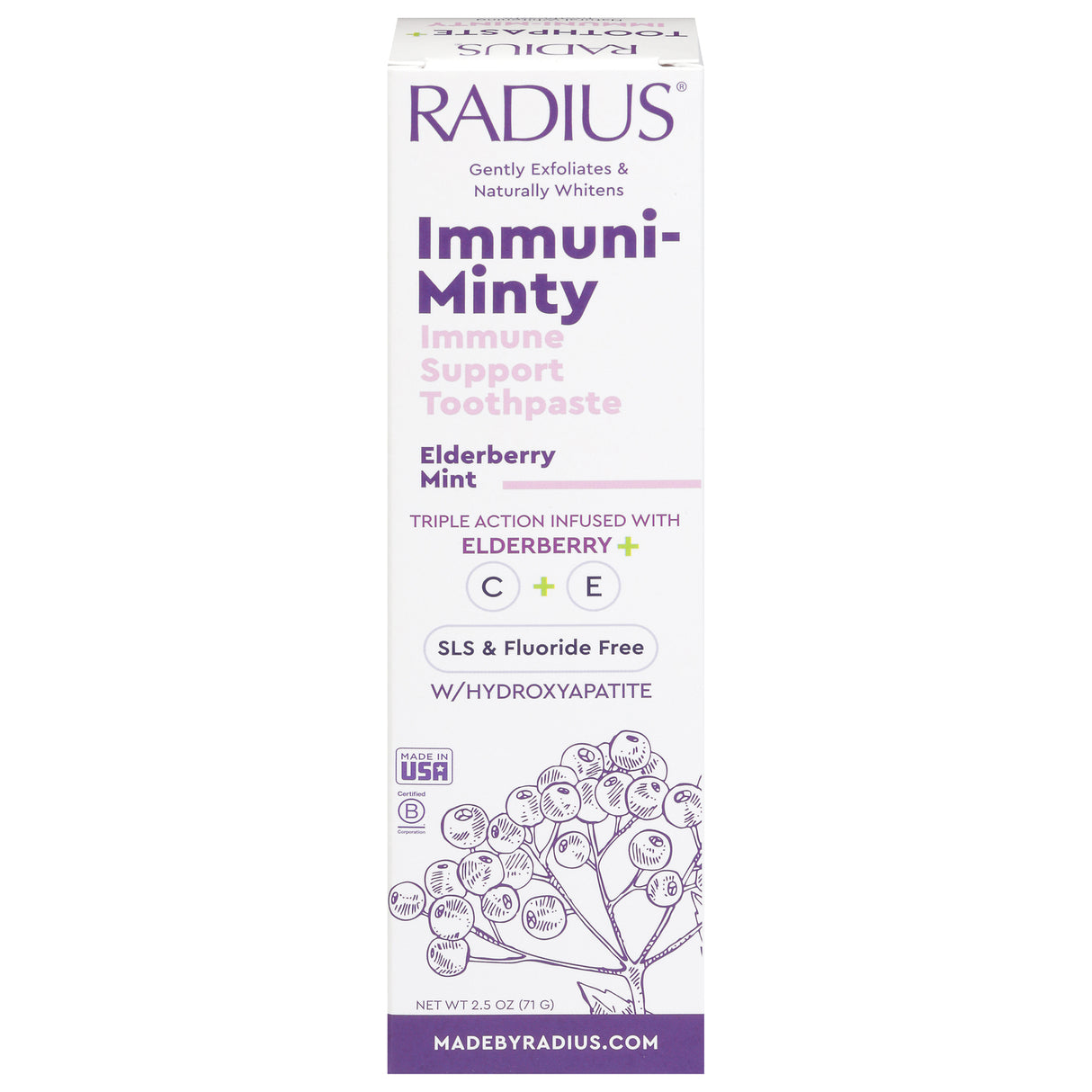 Radius Toothpaste Immune Adult Elderberry Mint - 2.5 oz Each