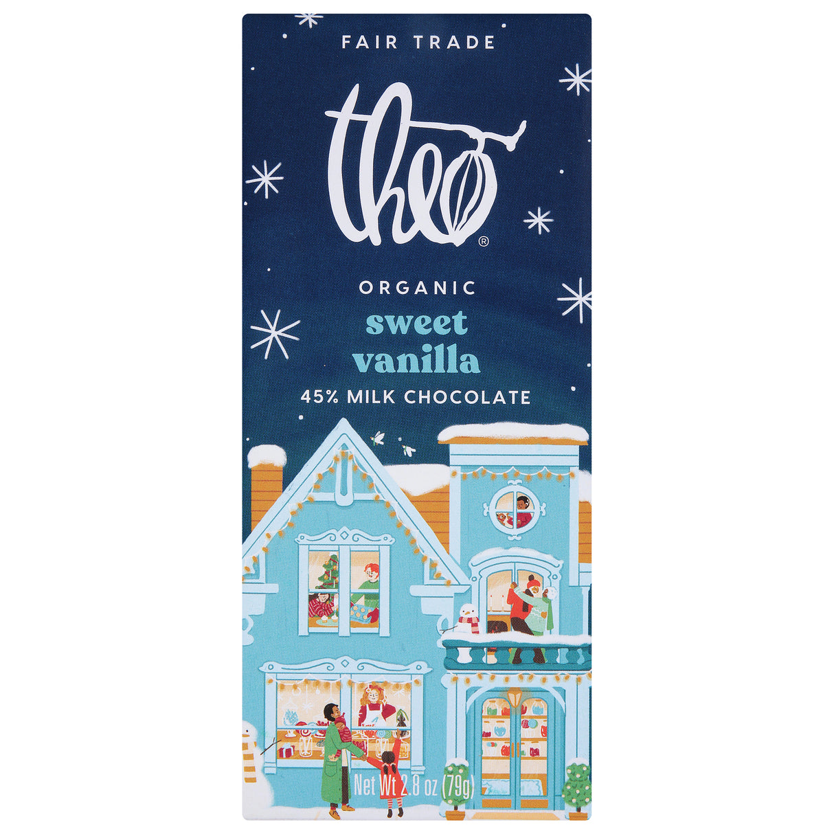 Theo Chocolate: Organic Milk Chocolate Vanilla Bar - 12 Pack - 2.8 oz Each