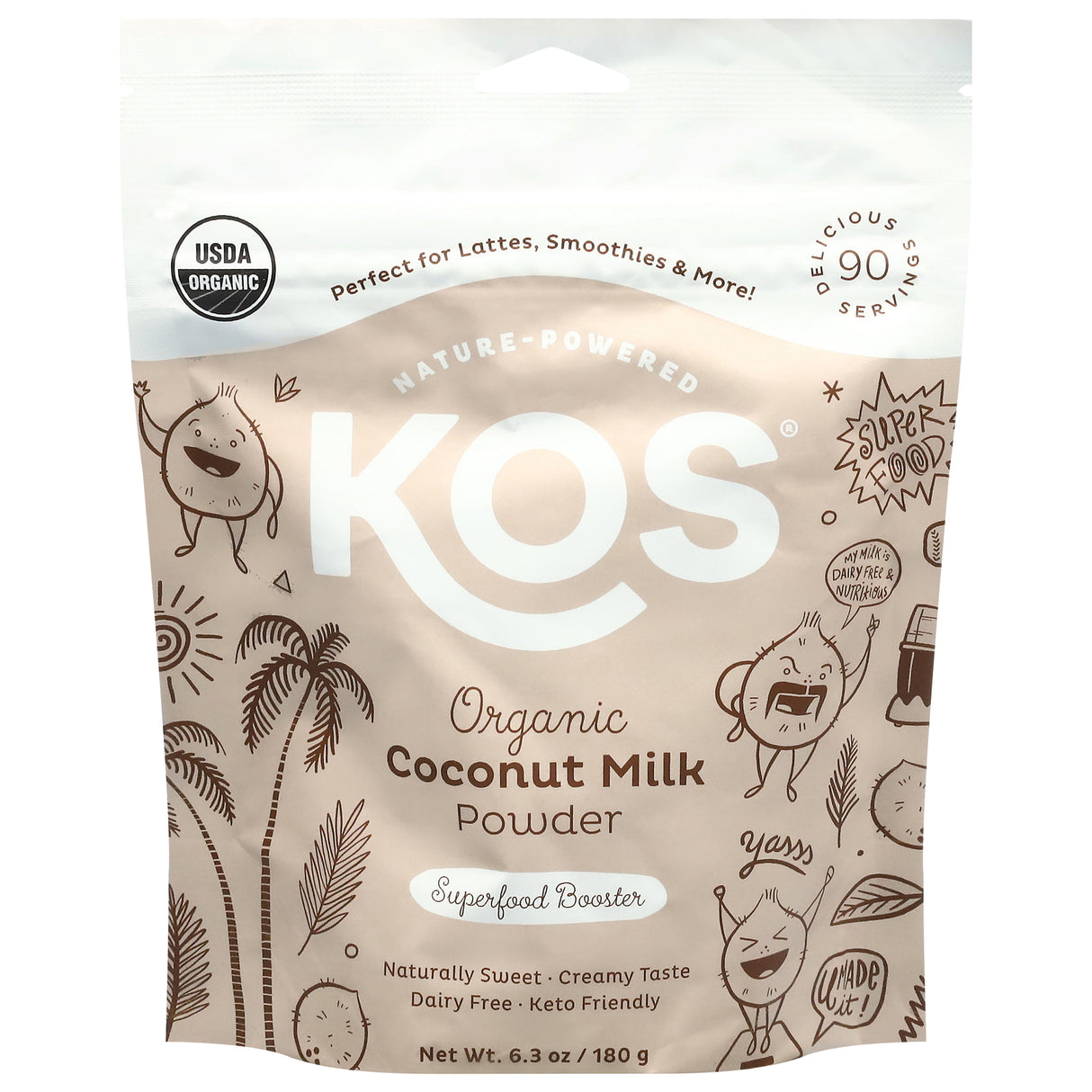 Kos Organic Coconut Milk Powder - 6.3 oz Single Serving