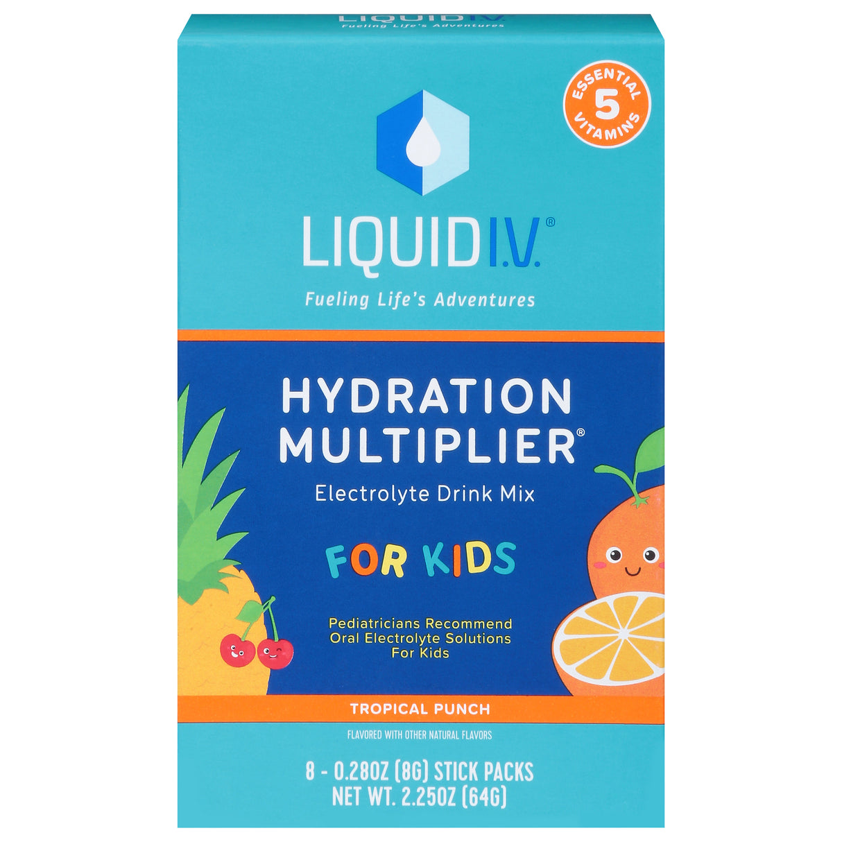 Liquid I.V. Kids Hydration Drink Mix, Tropical, 8Single-Serving Packets
