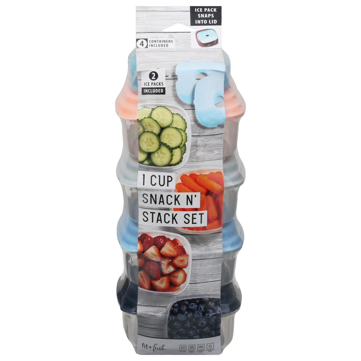 Fit & Fresh Snack Set with Ice Pack, 1 Cup, Single Unit