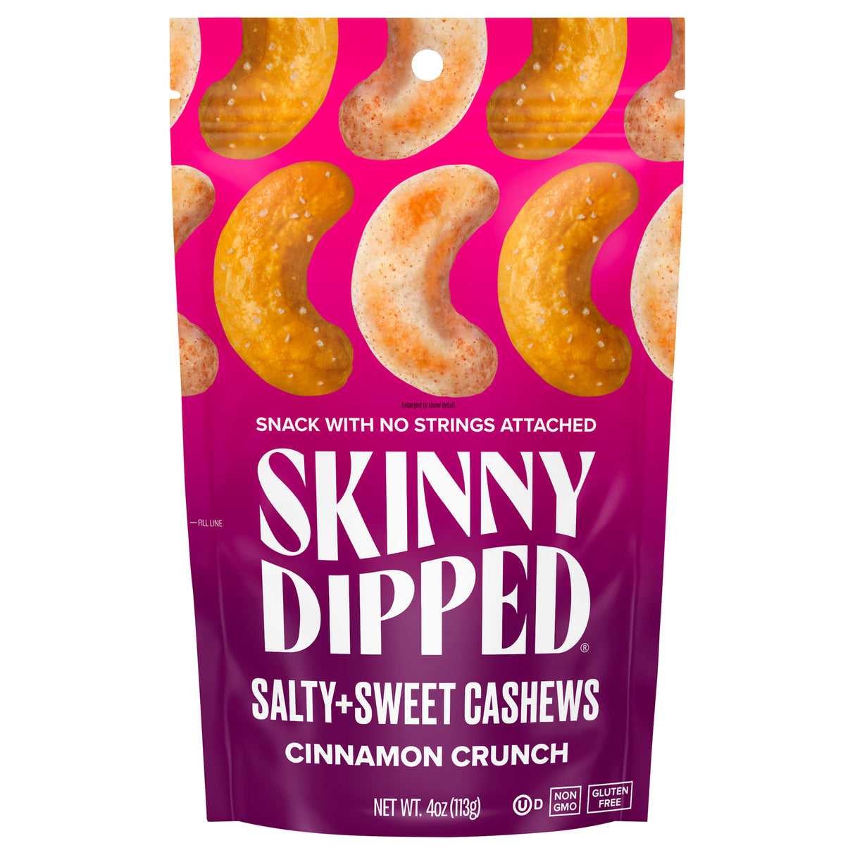 Skinnydipped Cashews Cinn Crunch (Pack of 10) - 4 Oz Bags - Cinnamon Coated