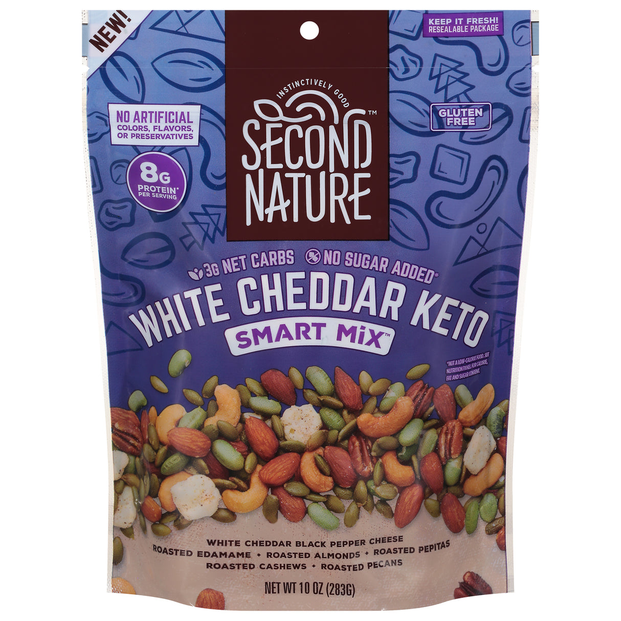 Second Nature Keto White Cheddar Snack Mix: 6 x 10 oz Bags | Low Carb