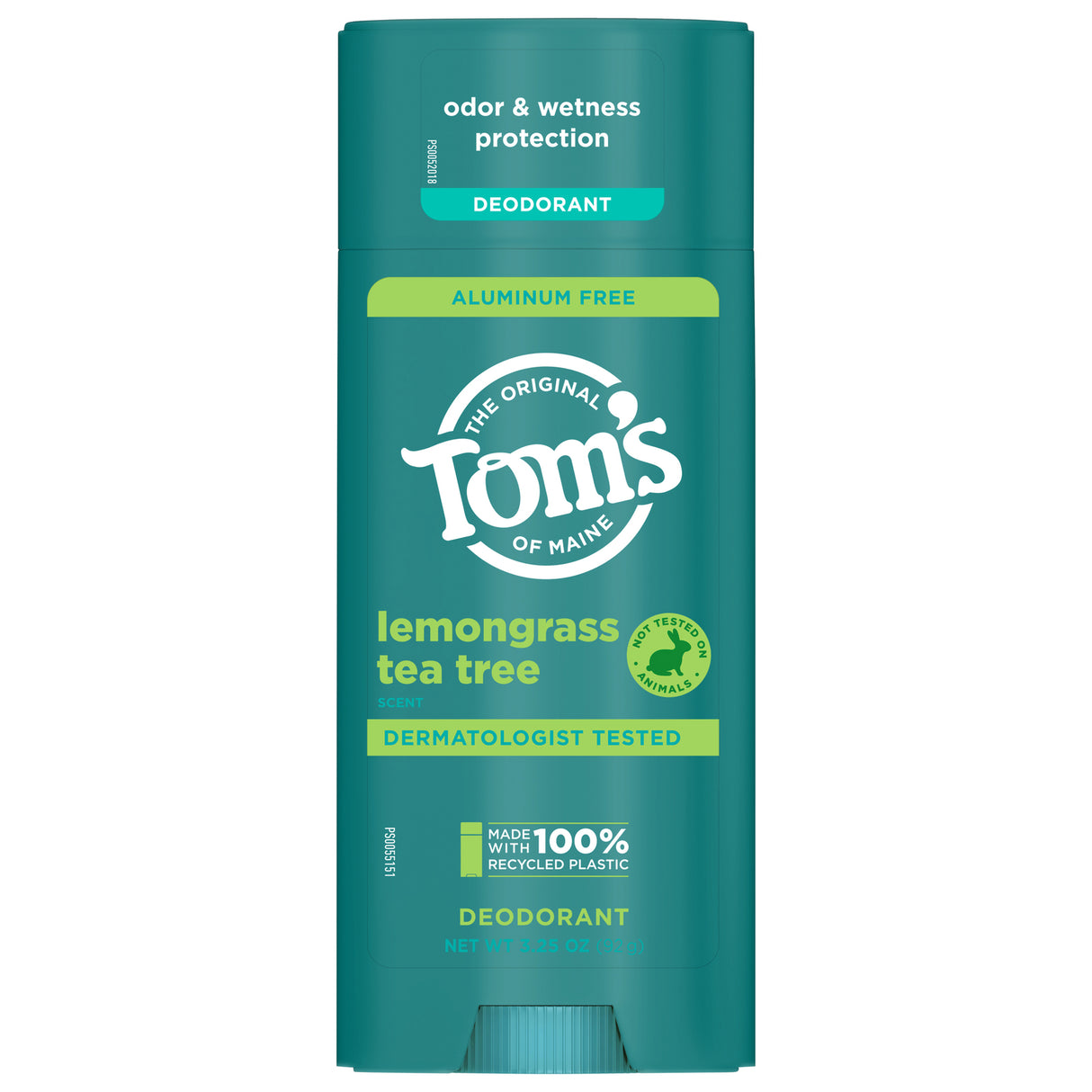 Tom's of Maine Lemongrass Tea Tree Deodorant Stick, Natural Odor Protection - 3.25 oz