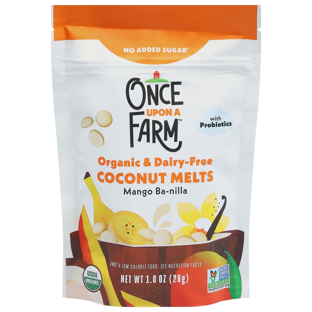 Once Upon A Farm Cnut Melts Organic Mango Vanilla - 8 x 1 oz Pouches