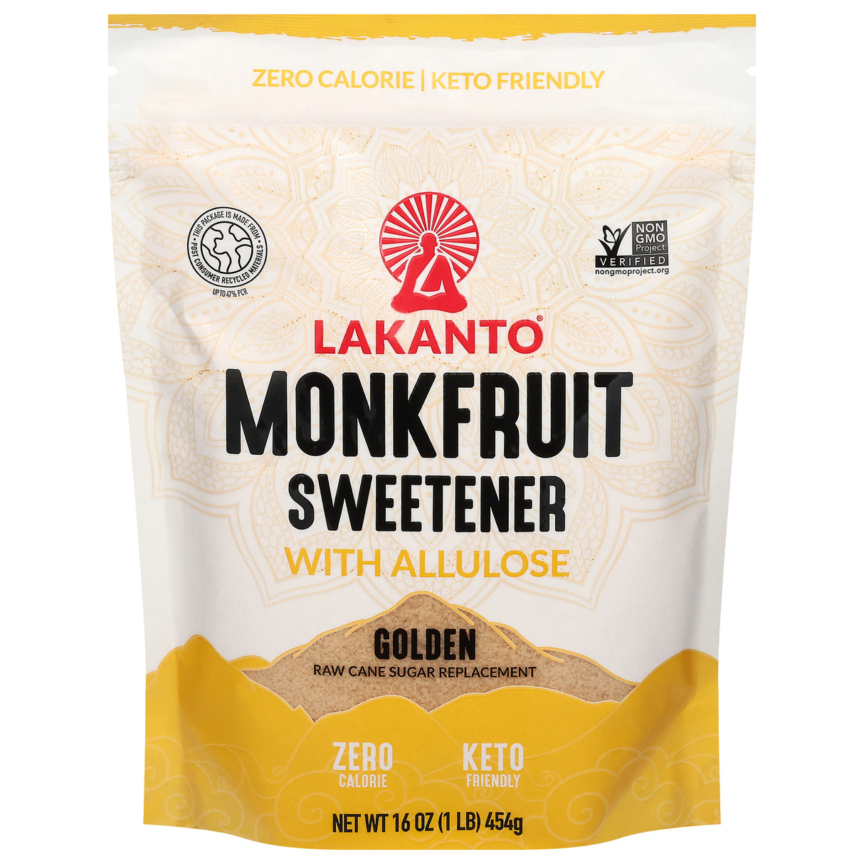 Lakanto Golden Monkfruit Sweetener - 16 Oz - (Pack of 8) - Natural Sugar Substitute