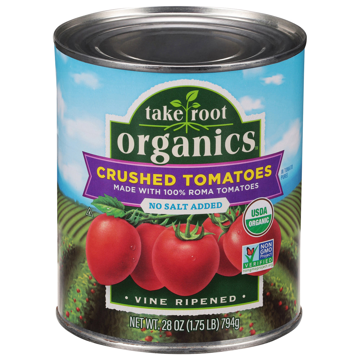 Take Root Organics Crushed Tomatoes No Salt (6-Pack) | Organic Tomatoes