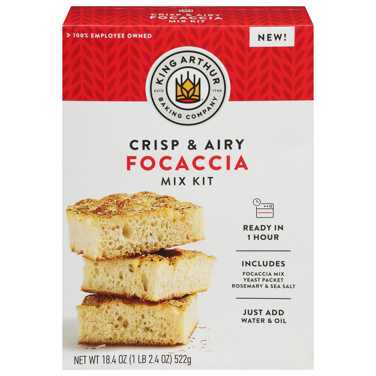 King Arthur Focaccia Mix 6-Pack | Easy Homemade Bread | Baking Company