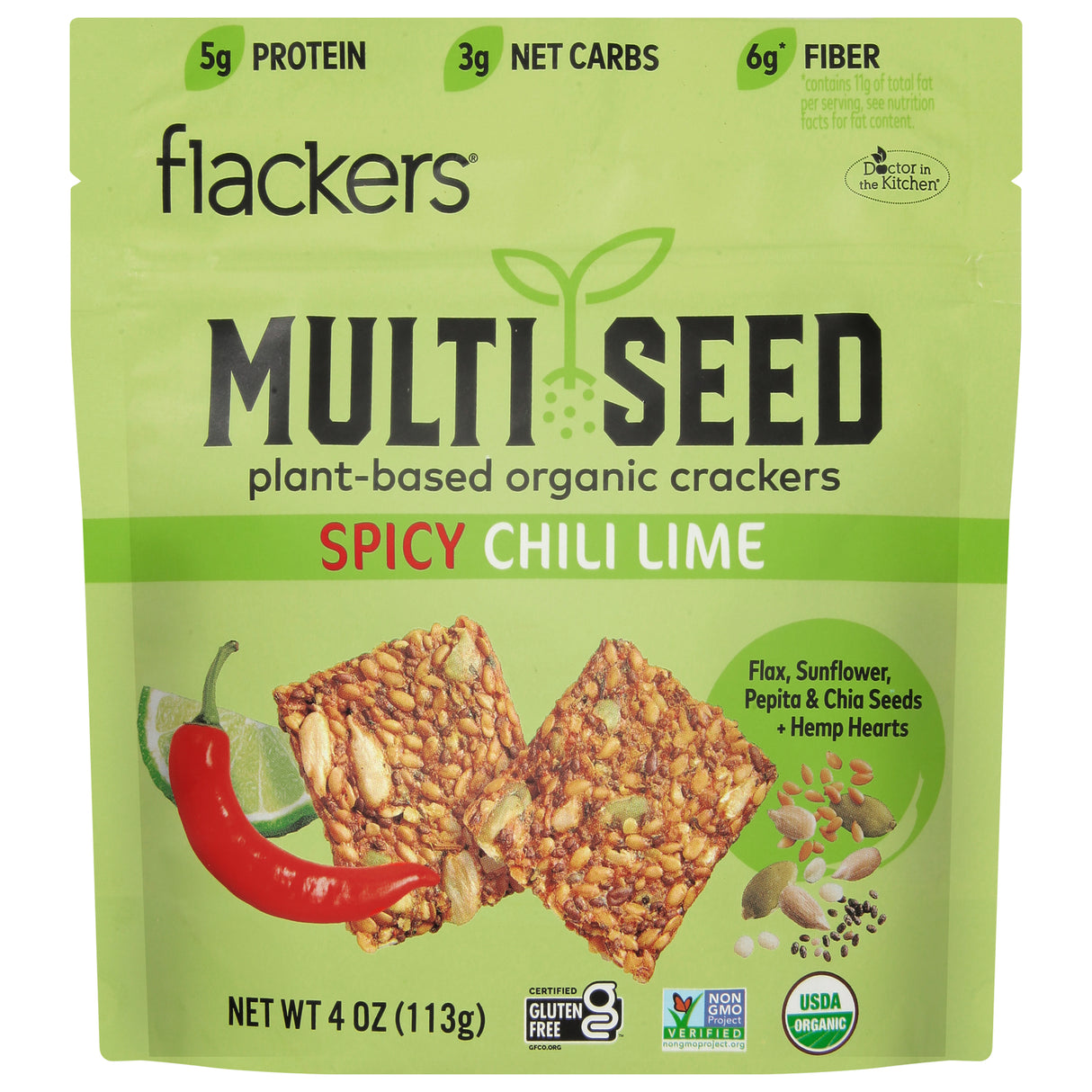 Dr. In The Kitchen Flackers Crackers - Original, 6 Packs of 4 oz