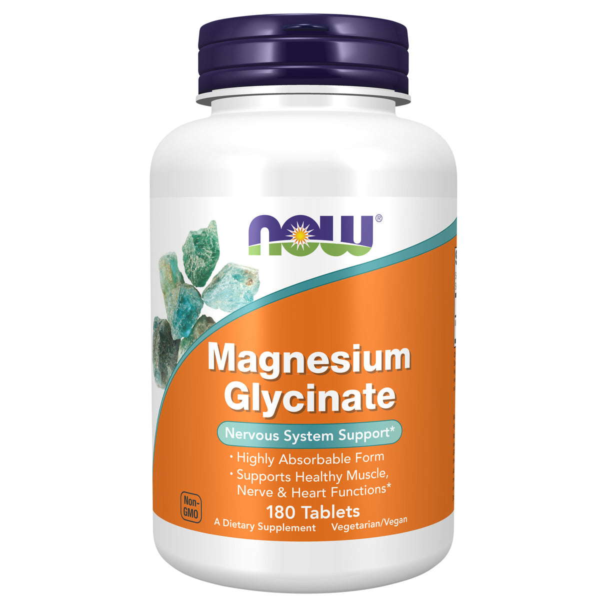 Now Foods Magnesium Glycinate 180 Tabs - Highly Absorbable Magnesium Supplement