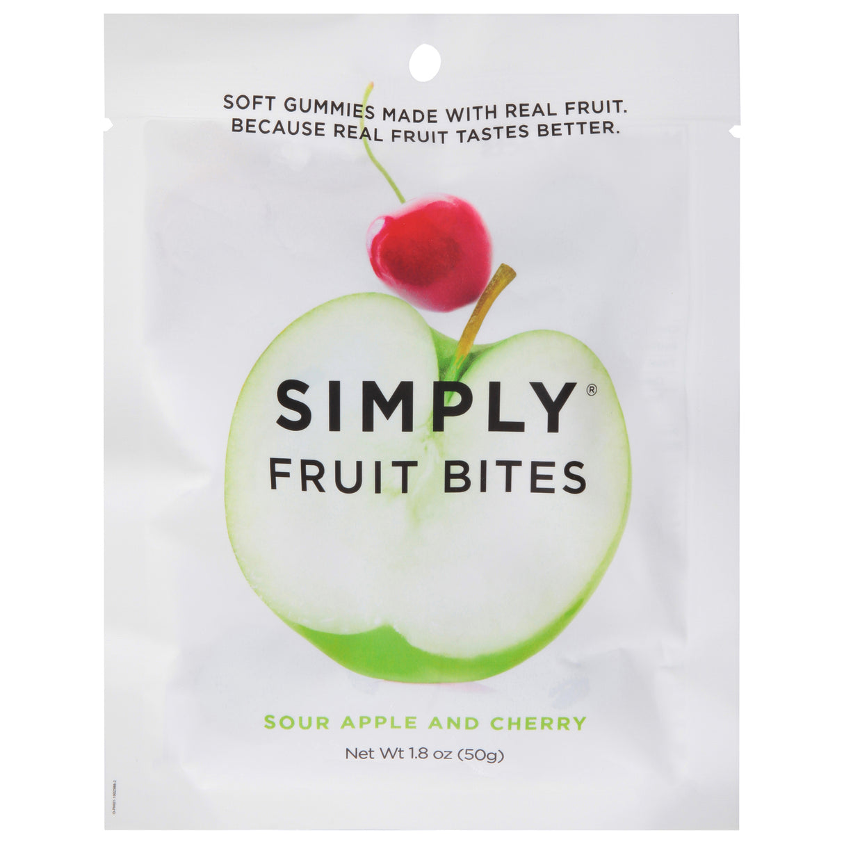 Simply Gum Fruit Bites: Sour Apple Cherry Candy | Natural Chewy Treat (8 Pack)