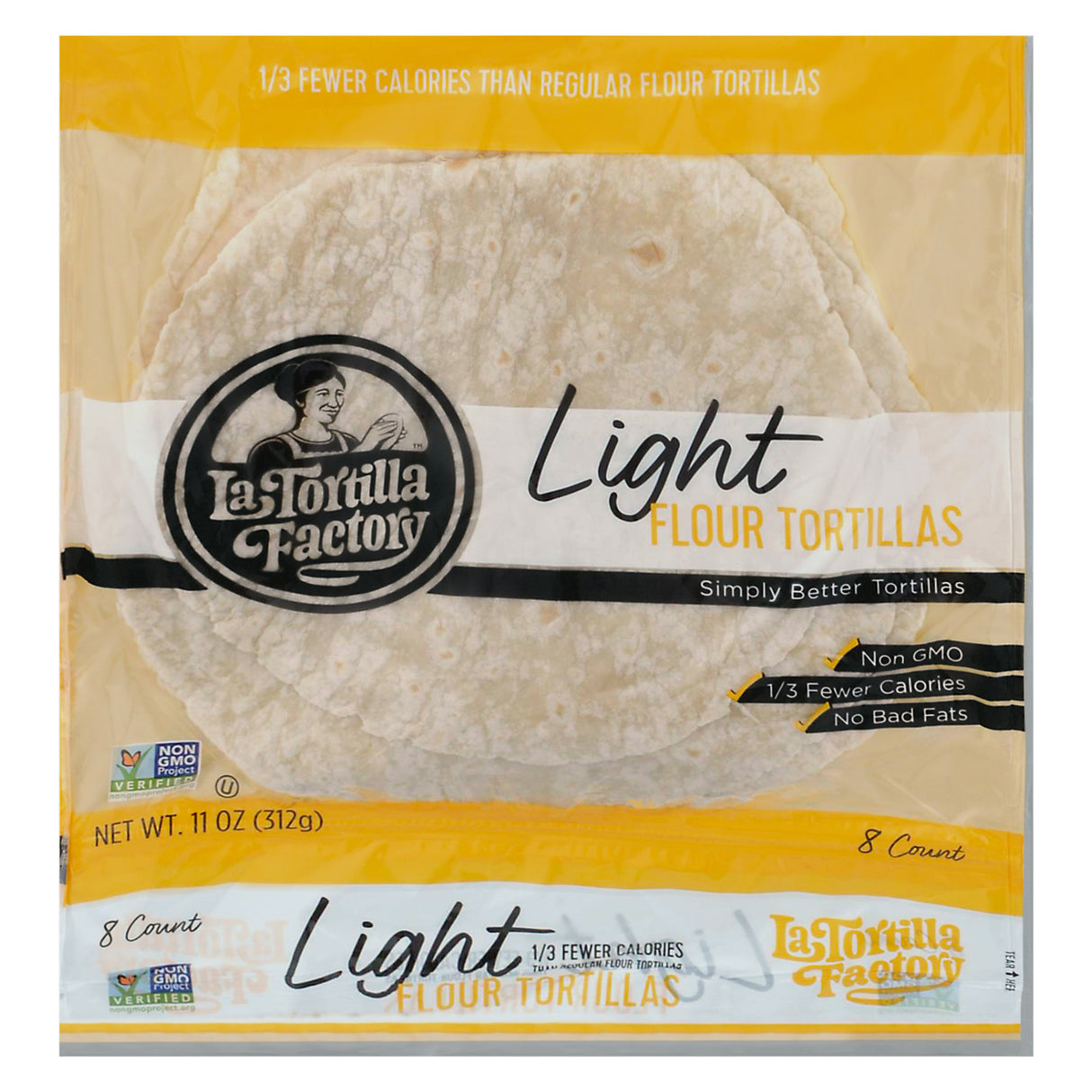 La Tortilla Factory Light Tortilla, Tortilla Flour, 8 Count, 11 Oz - Pack of 10